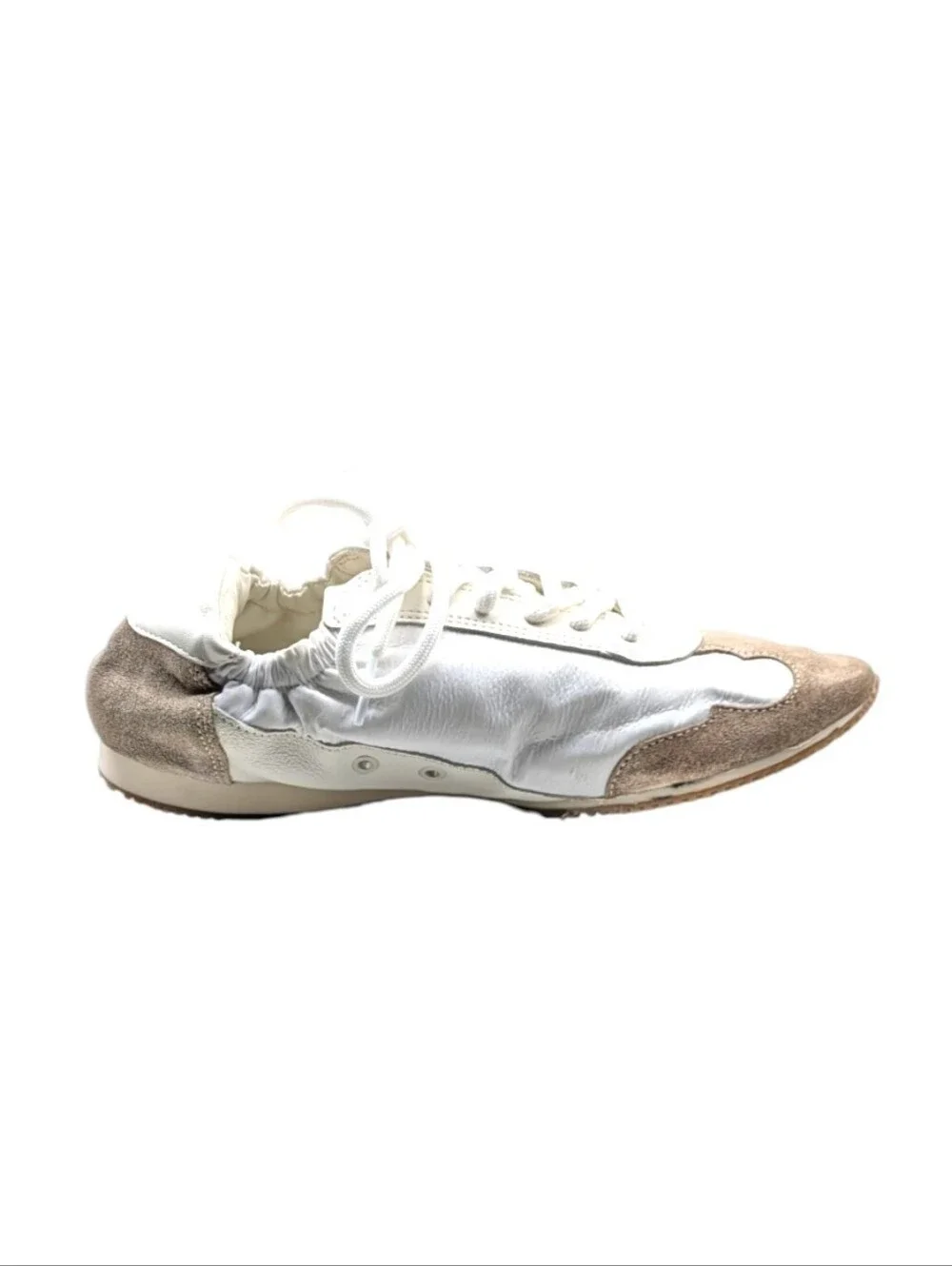 Tory Burch Cerbiatto White Leather/Nylon Sneakers Size 6.5 EUC  S4178